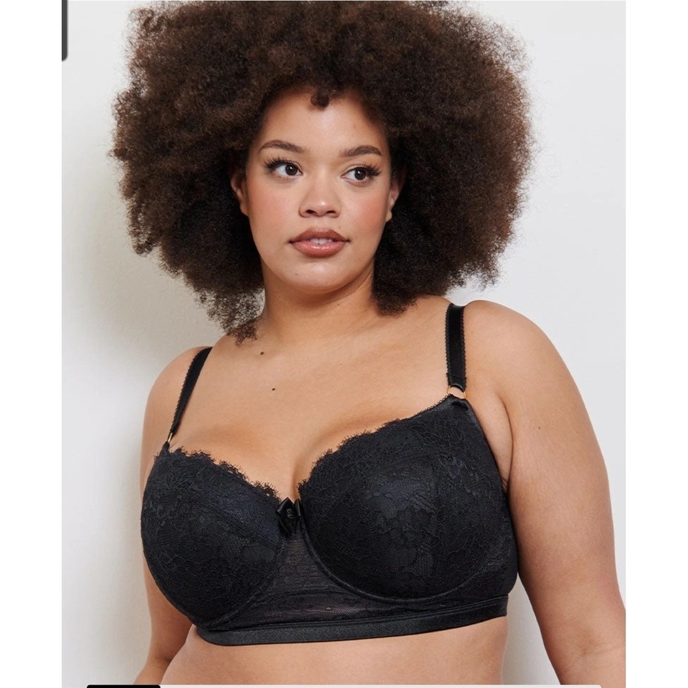 Liaison Vienna Padded Balconette Longline Bra Underwired Black Women 44I /uk 44G